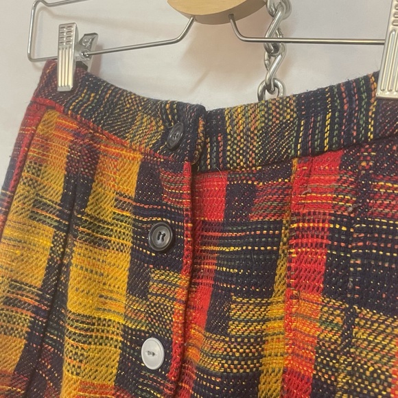 Tartan Wool Pleated Skirt. Minimal A Line - Picture 4 of 4